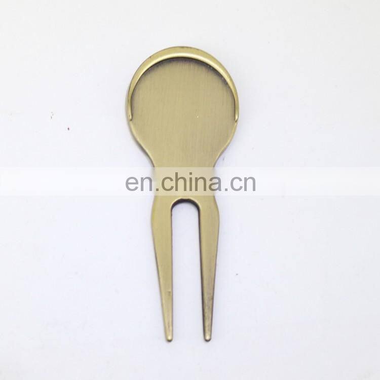 metal golf divot repair tool with golf ball marker