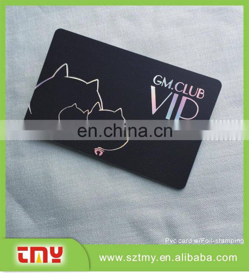 Holographic foil stamping Plastic PVC Clup VIP Cards