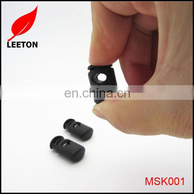 Factory supply black spring plastic rope stopper