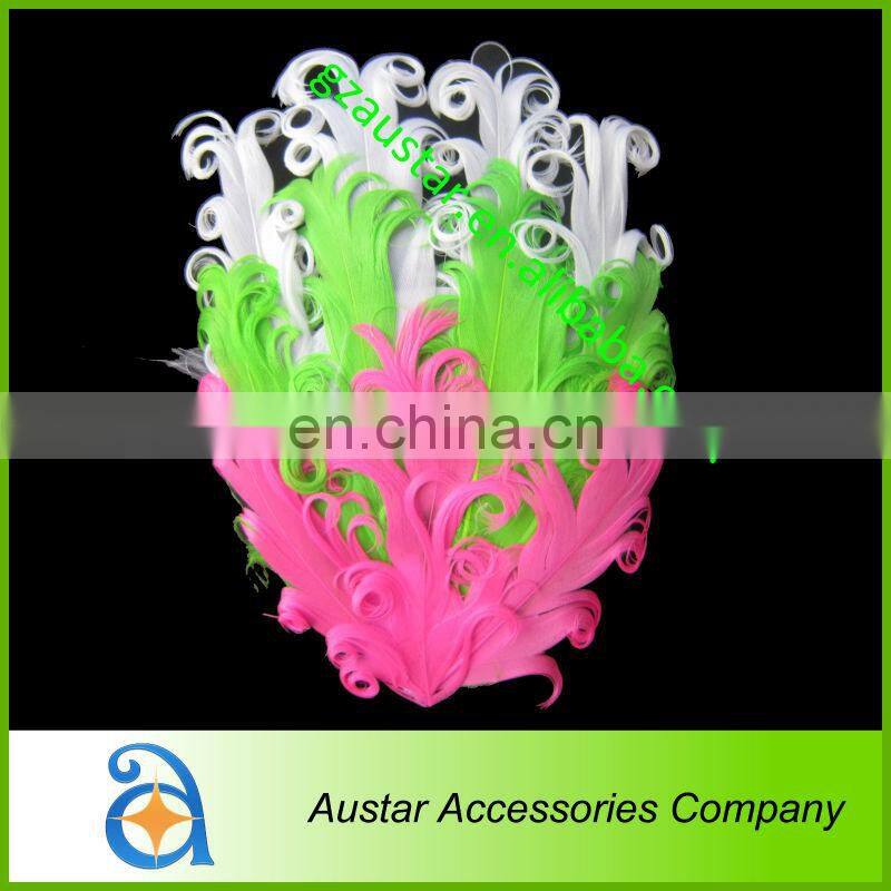 NEW! Hot sell Tourquoise / Brown Nagorie Curled Goose feather pads