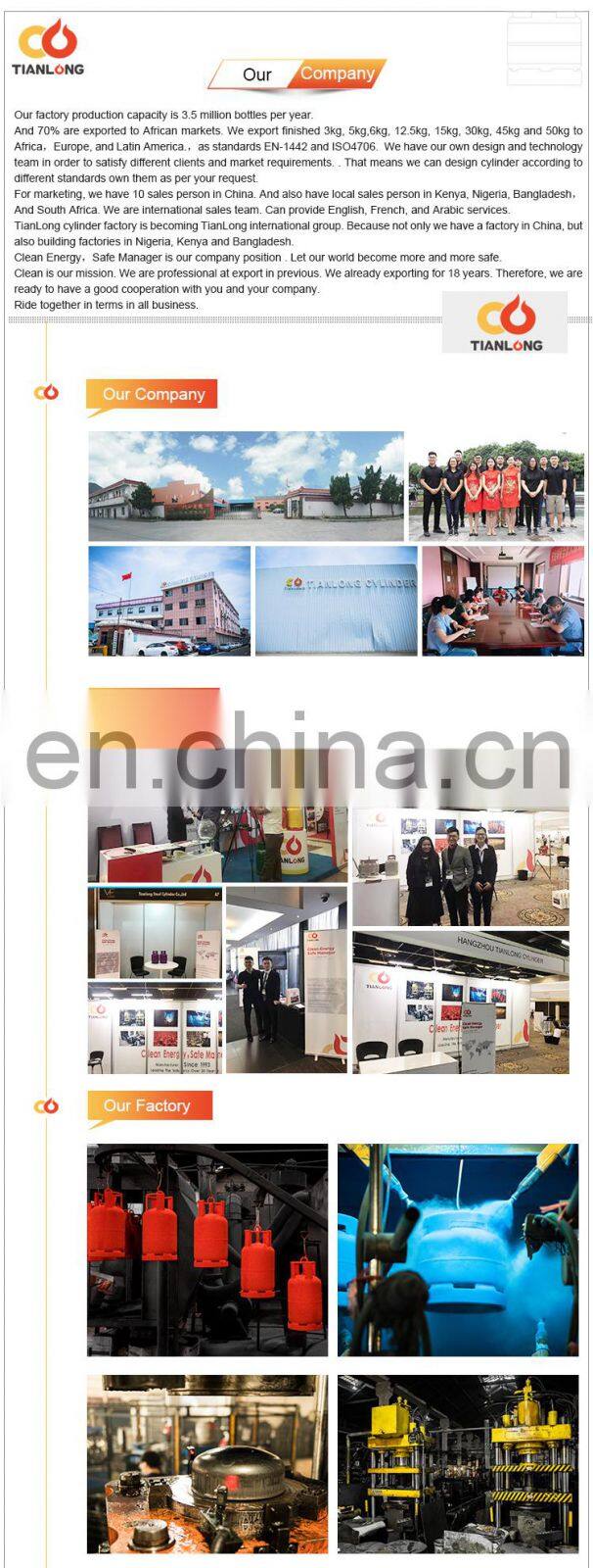 Libya 15kg empty lpg gas cylinder parts/cooking lpg cylinder parts/composite lpg cylinder for sale