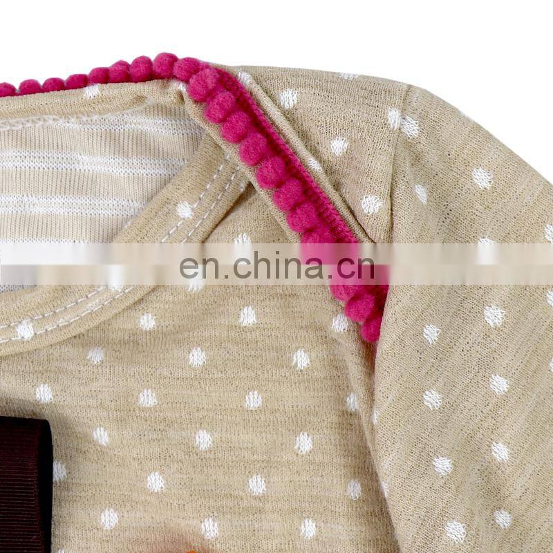 Baby boutique Polka Dots Ruffle Turkey baby Thanksgiving romper Wholesale for baby