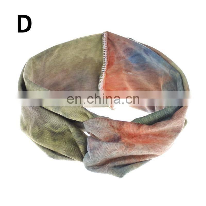 Women tie-dye Headband Girls Female Exercise Turban Headwear Bohemia Hairband 4Colors