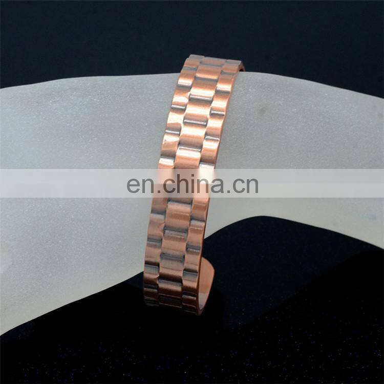 High powered magnets arthritis pain relief mens pure copper magnetic bracelet