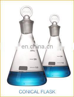 AKMLAB Laboratory Pyrex Glass Erlenmeyer Flask with glass stopper