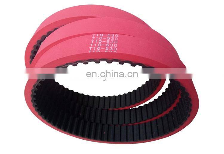 T10-630 Red rubber coated timing belt for Packing machine