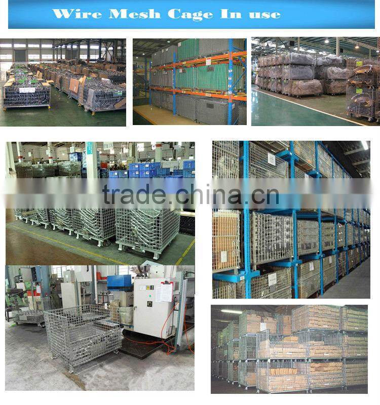 Warehouse Foldable Wire Mesh Cage for Sale