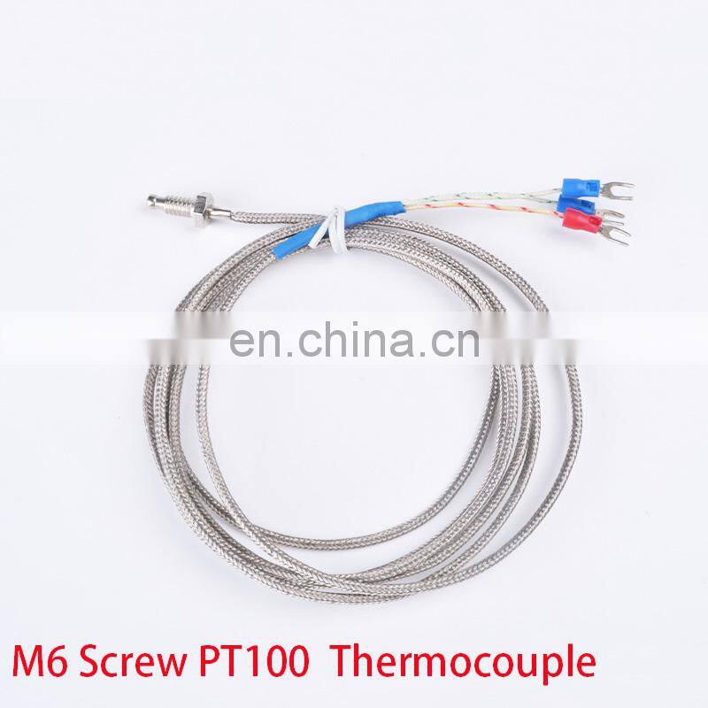PT100 Screw Thermocouple M6 Screw PT100 Temperature Sensor PT100 Thread Thermal Resistance