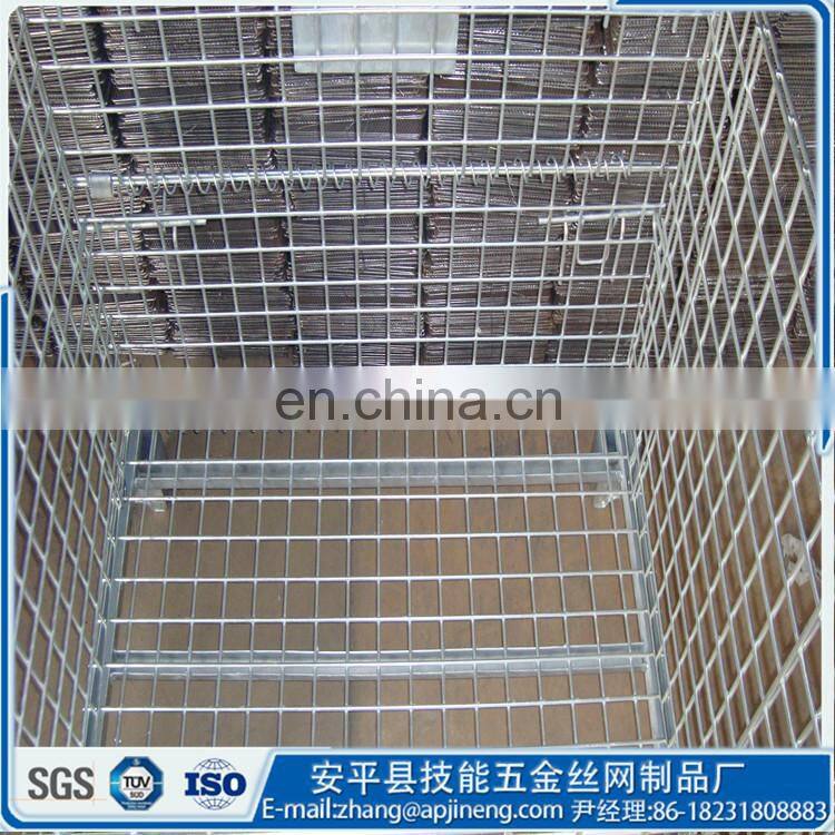 metal Turnover box ,stackable wire mesh container,metal wire mesh stacking basket