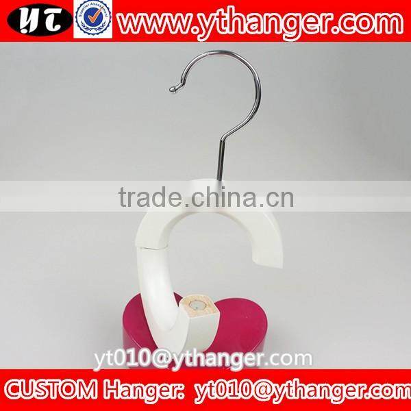 YY0544 high quality white wooden ring hanger for jeans ring scarf hanger