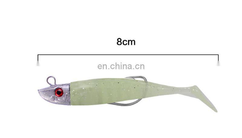 Amazon 8cm 8.5g 3pcs/set Fishing Lure Soft Grubs Plastic Soft Baits Rig Bass Fishing