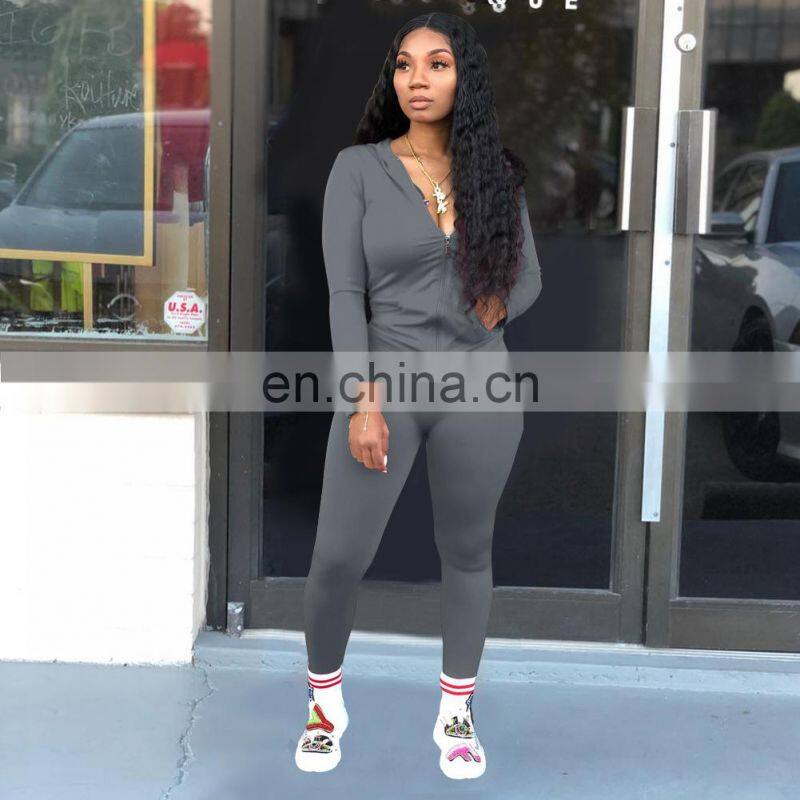 custom brand Women Jogger 2 Piece Pants Set Sweatsuit For Women 2021 Jogging Suit Tracksuit top+pants zipper coat