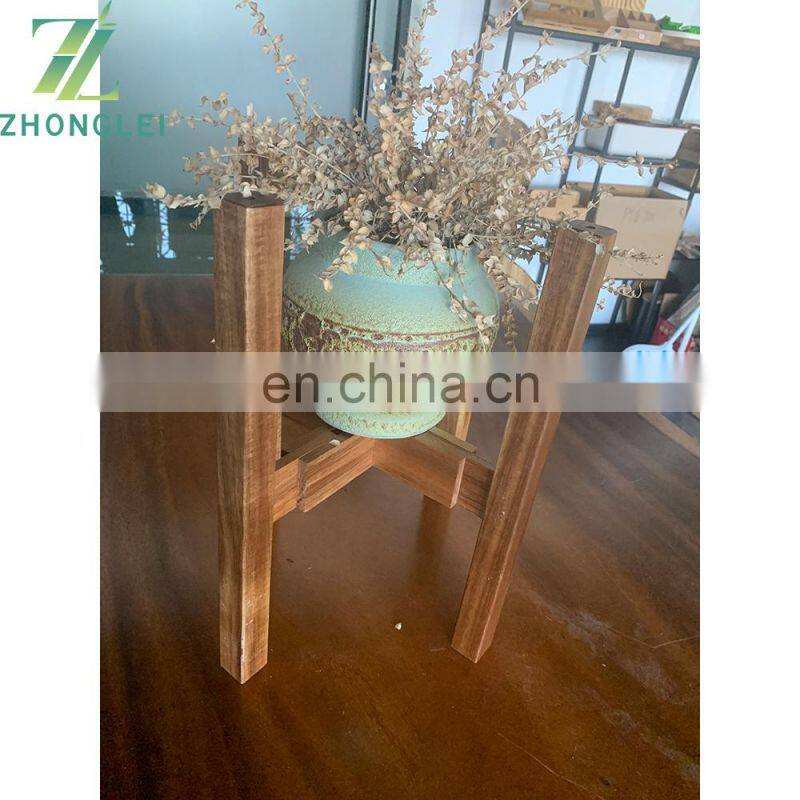 Mid Century Wooden Plant Stand Adjustable Modern Indoor Plant Holder Planter Fits Medium Large Pots Sizes 8 9 10 11 12 inch