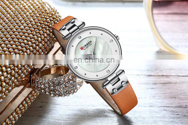 CURREN 9056 Charm Quartz Leather Strap Casual Elegant Ladies Bracelet Hand Watch Online