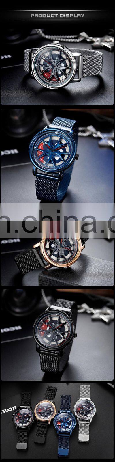 SANDA 1025 Luxury Special Rotating Men Watches Stainless Steel Japan Quartz Watch Male Business Wristwatch