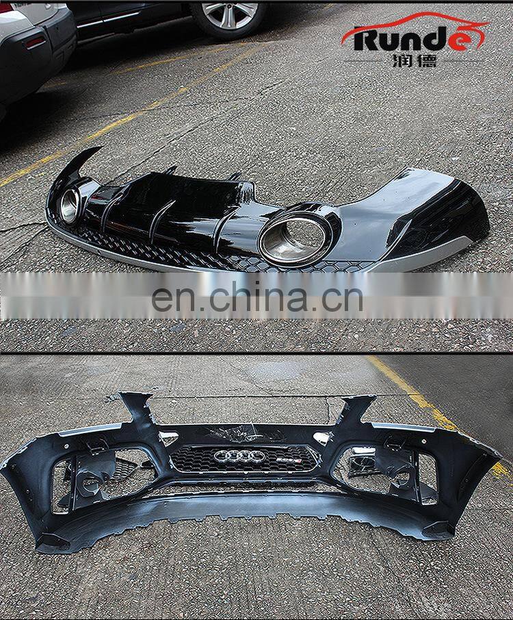 Runde Car Parts PP Material Auto Body Kit include front bumper grille rear lip For Audi Q5 Upgrade to RS Q5 Style body kit
