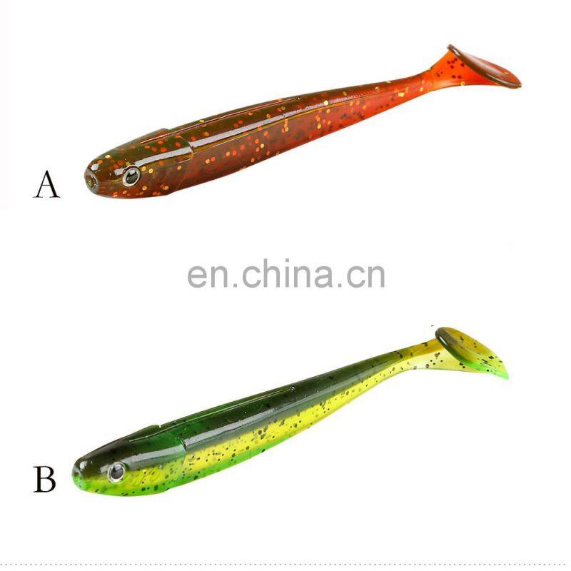 JOHNCOO New Fishing Lure Soft Bait Shad Worm 75mm 2.1g PVC Plastic Soft Artificial Soft Lure 8pcs