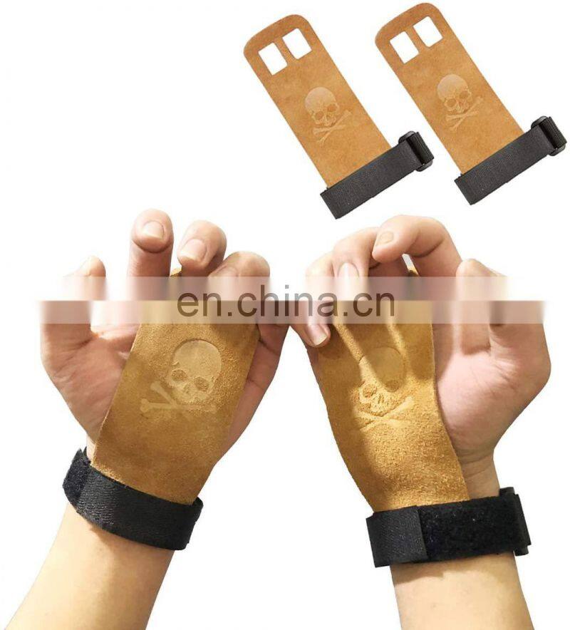 Custom logo wholesale price Weight lifting hand Grips CrossFit Gymnastics Palm Protector Gymnastics Leather workout Grip gloves
