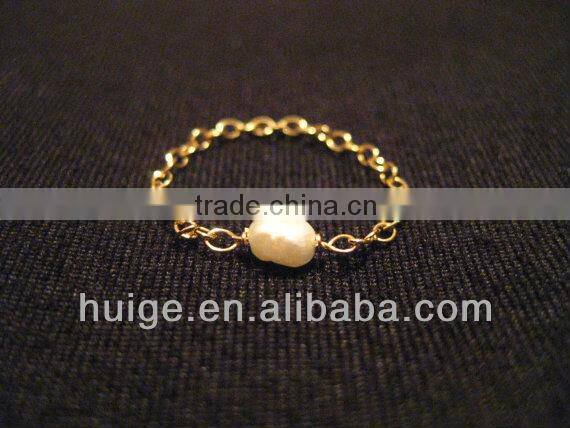 14K Gold Filled Chain Ring w/ Ball Bead