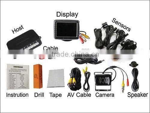 Bus truck parking sensor with truck camera and 4 sensors TFT LCD car monitor