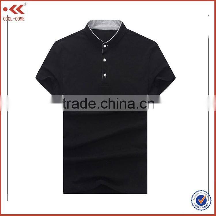 2016 Alibaba China supplier plain Mandarin collar t-shirt