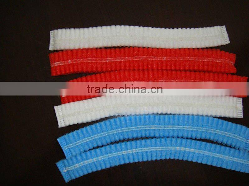 white green red yellow blue PP 10g/m2 nonwoven clip caps 18" 19" 20" 21" 24" double elastic latex free