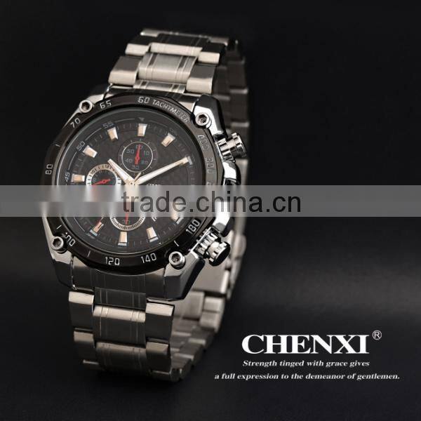 TOP-END Quality Fashion Stainless Steel Quartz Date Wrist Watch Men