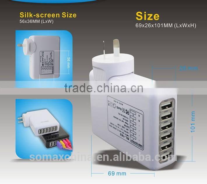 6 port usb wall charger