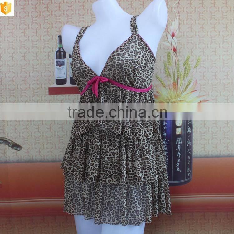 leopard printed mesh lingerie