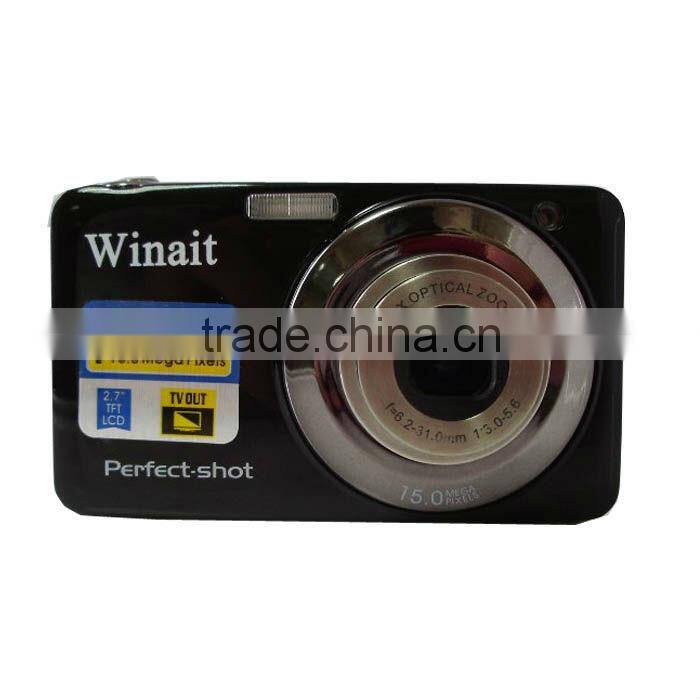 full HD Digital Camera with 2.7'' TFT LCD and 5X Optical Zoom 9.0 Mega pixels CMOS Sensor DC-V600
