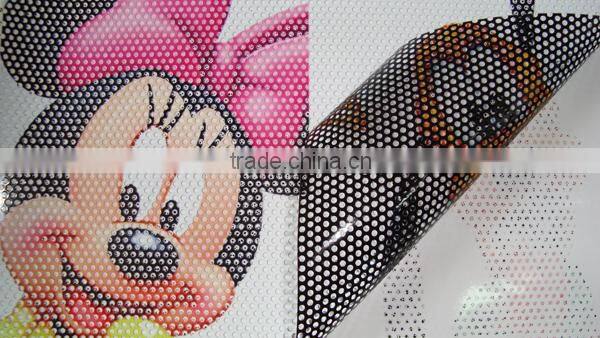 Self adhesive car sticker one way vision window film inkjet printing 180gsm perforated vinyl rolls inkjet pvc vinyl