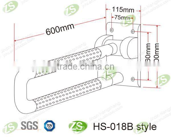 Standers security pole and curve grab bar