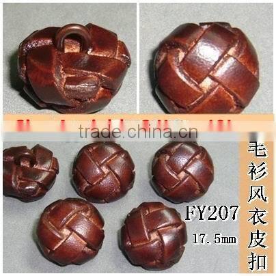 Genuine Leather Braided Coats Button