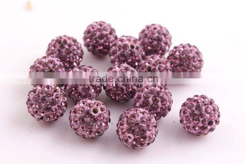 Light Amethyst Color 8mm to 20mm AAA Quality Wholesales Colorful Clay Crystal Rhinestone Beads for Necklace Jewelry Fashion