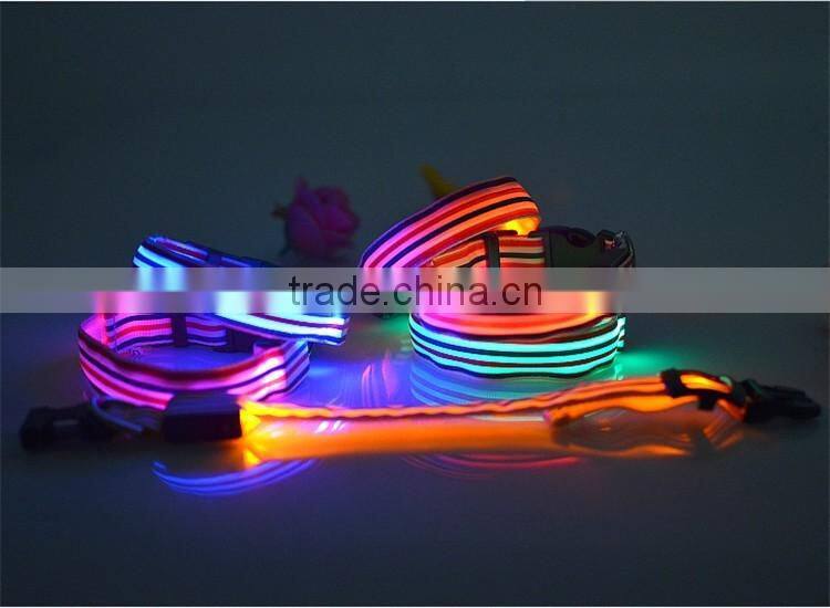 Sailor Nylon Stripe LED Luminous Pet Dog Collar 3 size for Large and Small Dogs Puppy LED Flashing Collar Safety Night