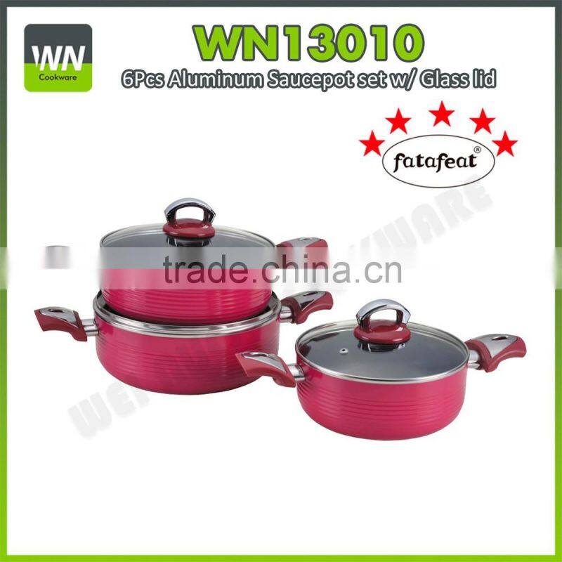 Best selling well aluminium hot pot casserole nonstick casserole set with silk screen painting