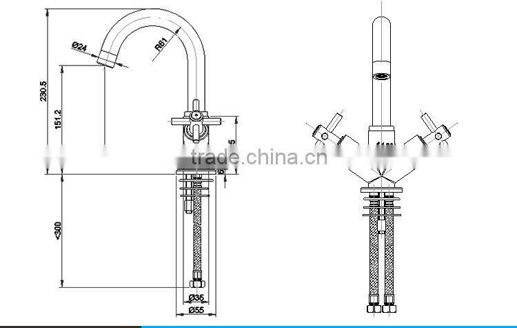 Alibaba Online Shopping Modern Mono Basin Mixer with double handles