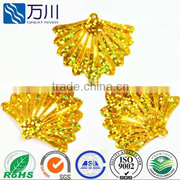 Hot sale popular loose black colorfan-shaped sequins for weddings dress