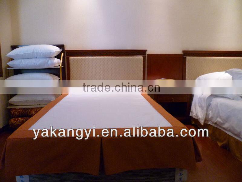 different colour bed skirt and bed runners for hotel