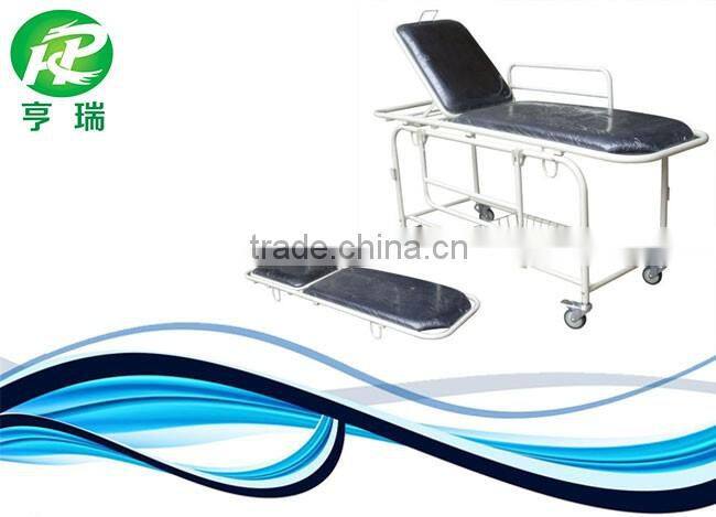 Adjustable steel emergency patient transport stretcher trolley