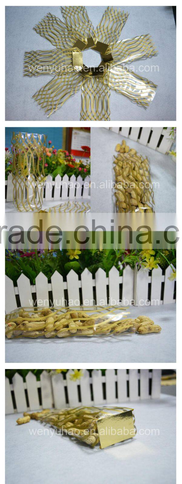 side self adhesive high quality custom printing plastic bags with golden card and printing