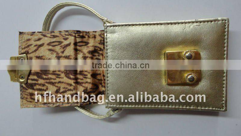 gold pattern leather purse
