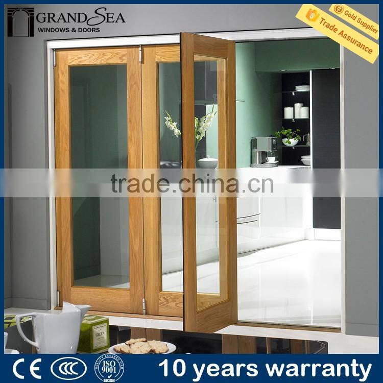custom aluminum big folding glass doors for kitchen