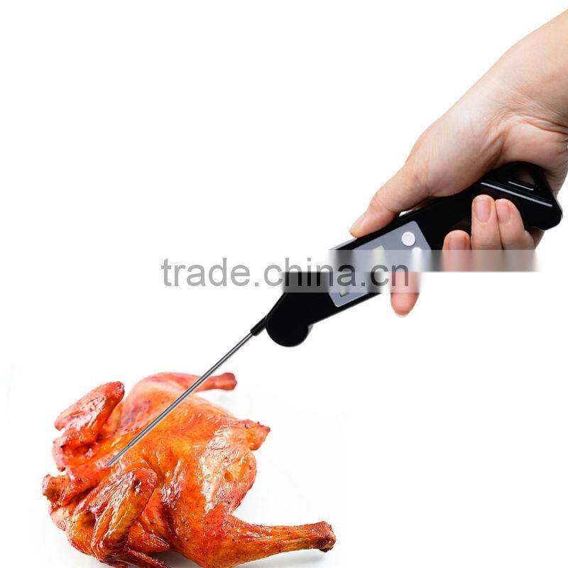 Digital Food Thermometer Cooking Stainless Steel Foldable Probe Meat Turkey BBQ