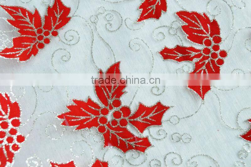 Polyester Organza Printed Fabric Snow man Design 237