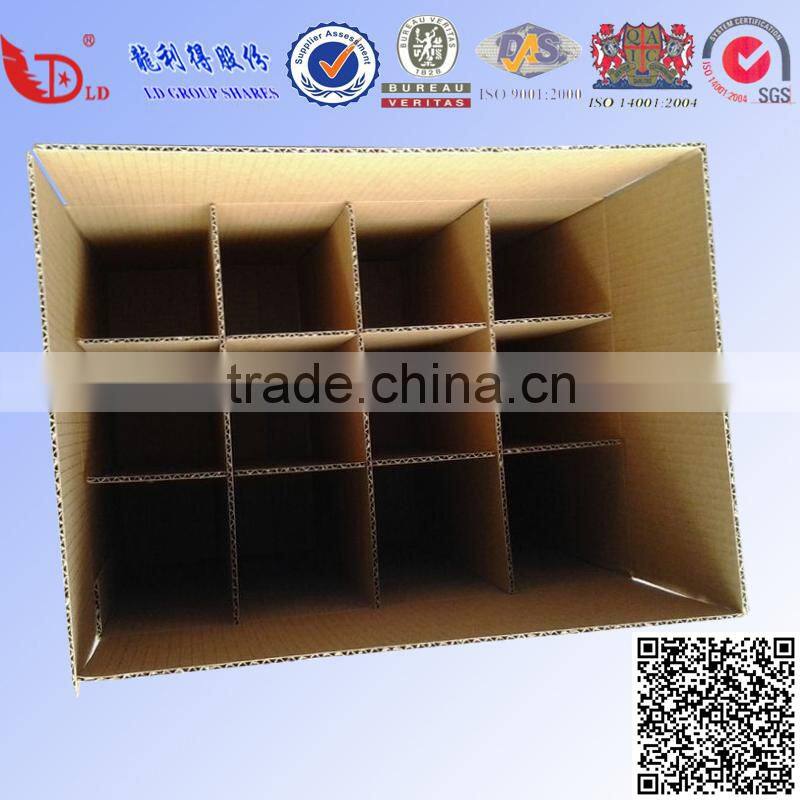 Corrugated carton wine box with the insert cardboard,packaging wine box