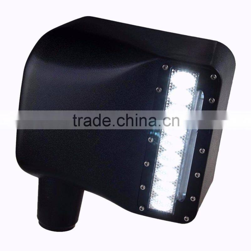 27W Car LED Rearview Side Replacement LED Off road Mirror Turn Signal Lights White / Amber Beam For Jeep Wrangler 07-15