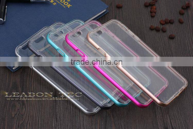 Ultra Thin Metal Aluminum Bumper with transparent tpu For iPhone 6 Metal Bumper