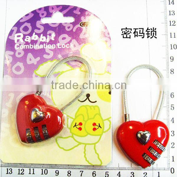 CH-28A Direct manufacturer wholesale love heart shaped luggage lock