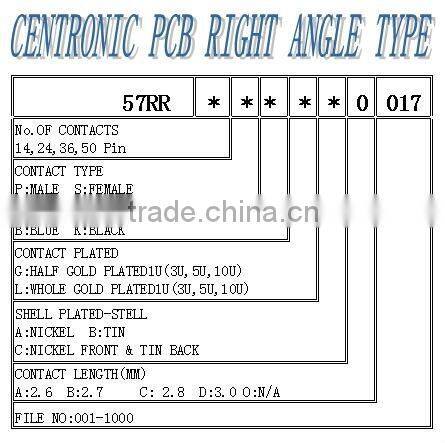 DDK DIP Male Centronic 24 Way Connector Right Angle PCB Mount Plug Type
